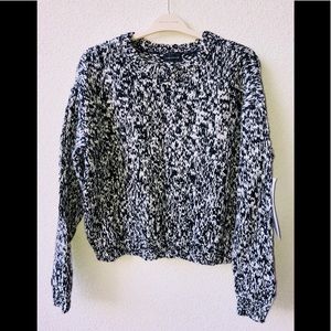 Lord & Taylor Black and White Crew Neck Sweater
